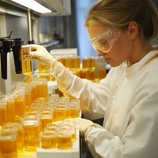 Laborantin testet Honig im Labor