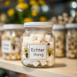 Honigglas mit Wuerfelzucker