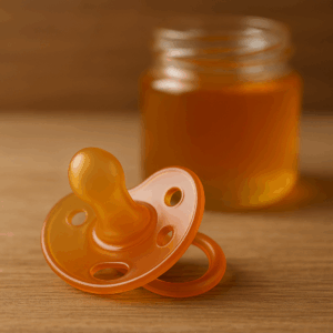 Schnuller und Honigglas